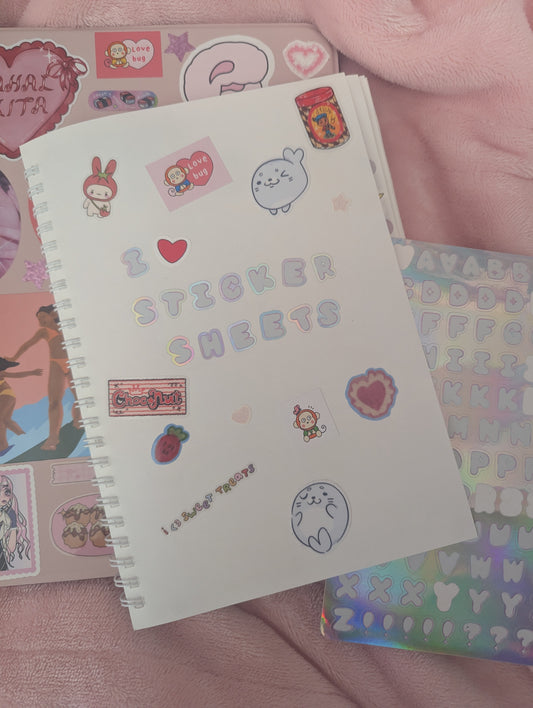 Holographic letter sticker sheets